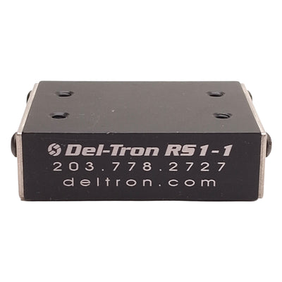 Used Deltron RS1-1 Crossed Roller Slide, 1in Travel, 2x1.5", 6-32 UNC2-B, 132lbs Load