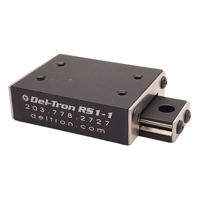Used Deltron RS1-1 Crossed Roller Slide, 1in Travel, 2x1.5", 6-32 UNC2-B, 132lbs Load