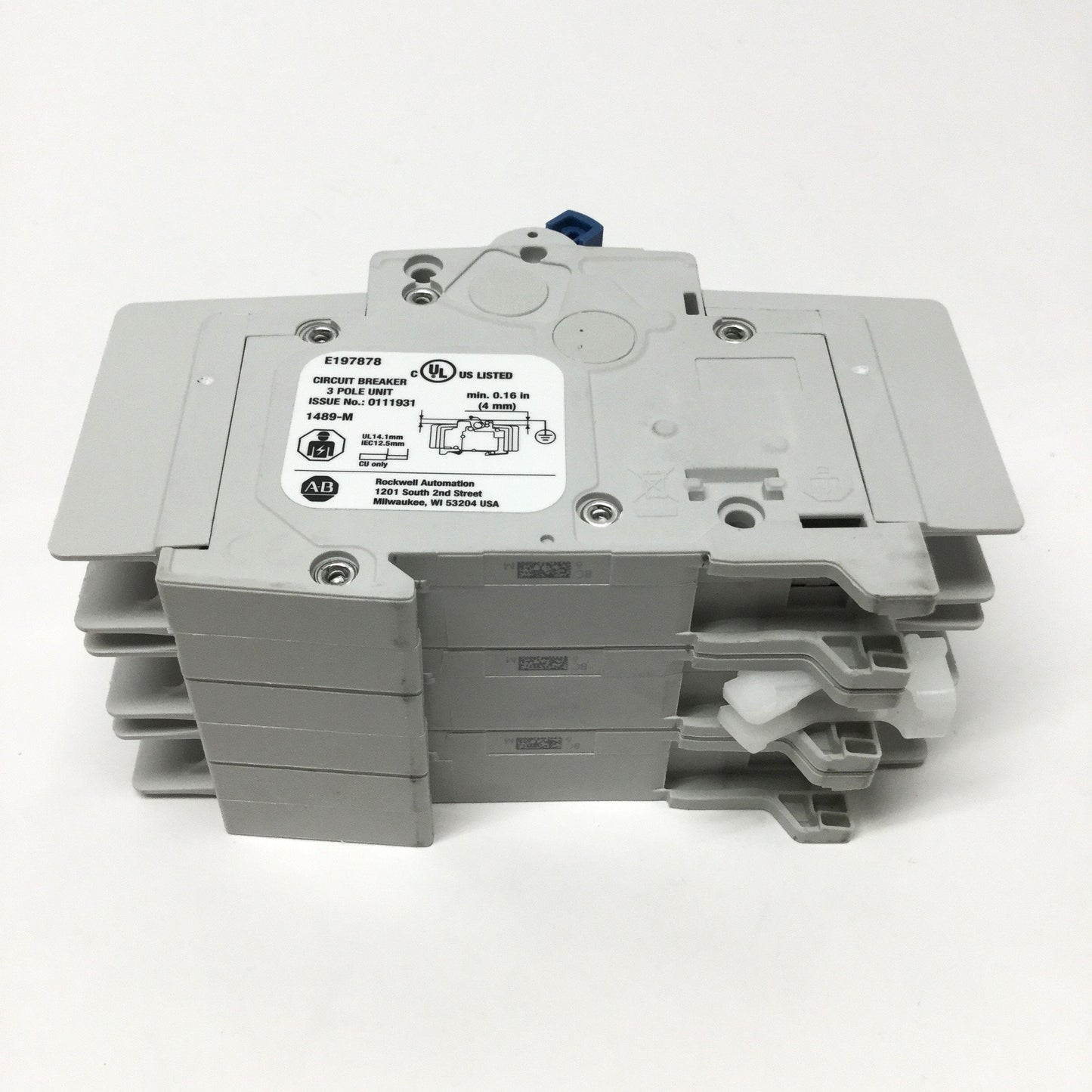 Used Allen Bradley 1489-M3C060 Circuit Breaker, 3-Pole, C-Curve, 6A 480Y/277VAC