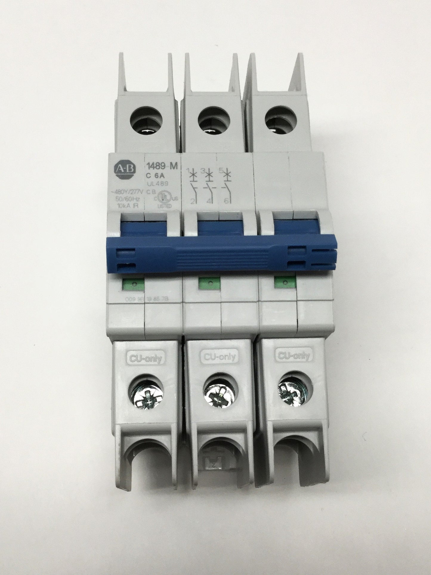 Used Allen Bradley 1489-M3C060 Circuit Breaker, 3-Pole, C-Curve, 6A 480Y/277VAC