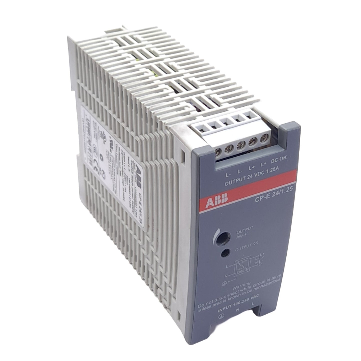 Used ABB CP-E 24/1.25 Switching Mode Power Supply, 100-240VAC In, 24VDC 1.25A Out