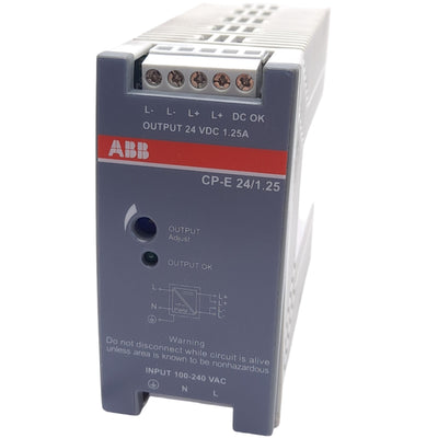 Used ABB CP-E 24/1.25 Switching Mode Power Supply, 100-240VAC In, 24VDC 1.25A Out