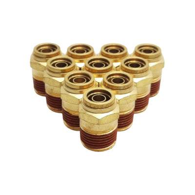 New Lot of 10 Midland 680606 Straight Connector ø3/8" Tube OD 3/8" Male NPTF, 150psi