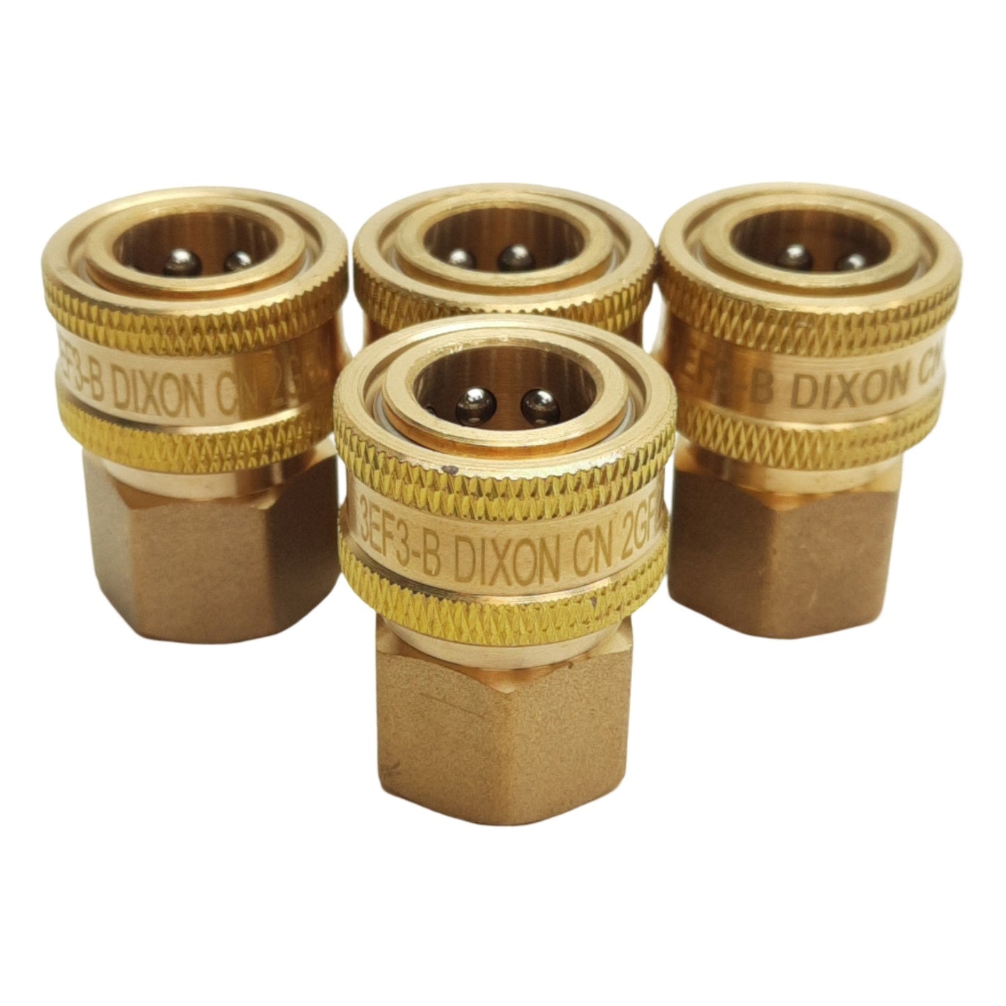 New Lot of 4 Dixon 3EF3-B Straight Through Coupler, 3/8in Female NPTF, 2700psi