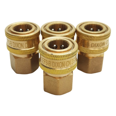 New Lot of 4 Dixon 3EF3-B Straight Through Coupler, 3/8in Female NPTF, 2700psi