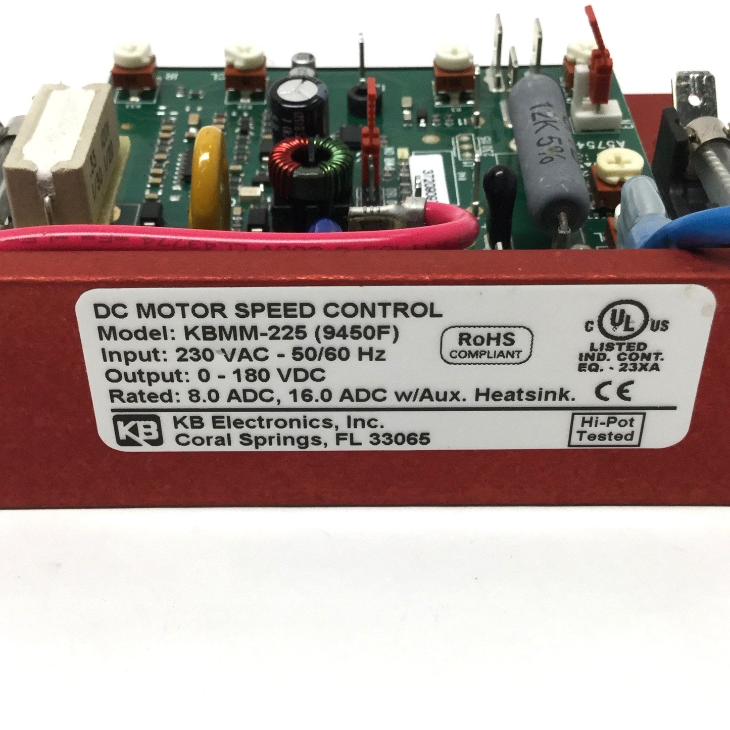 Used KB Electronics KBMM-225 (9450F) DC Motor Speed Control 230VAC In, 0-180VDC Out