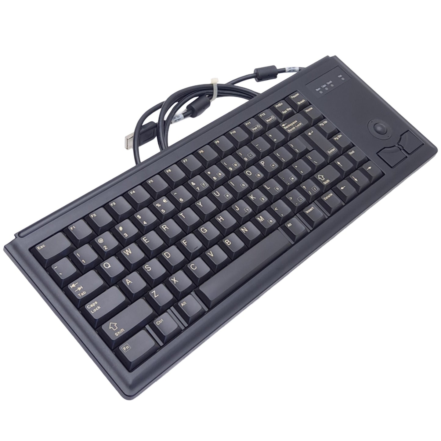 Used Cherry G84-4420LUBEU-2 UltraSlim Mechanical Keyboard w/ Trackball, 75%, Tactile