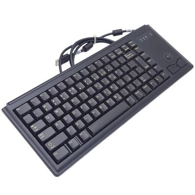 Used Cherry G84-4420LUBEU-2 UltraSlim Mechanical Keyboard w/ Trackball, 75%, Tactile