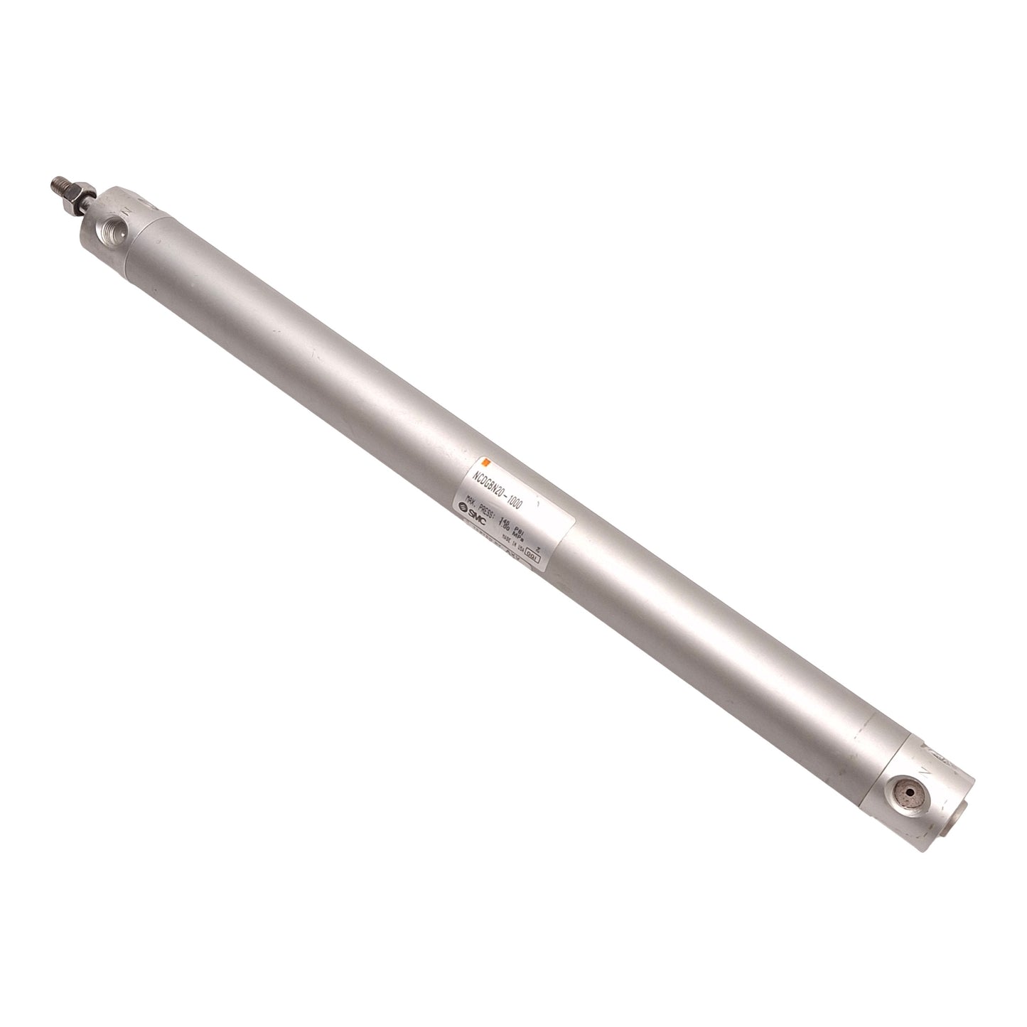 Used SMC NCDGBN20-1000 Pneumatic Cylinder ø3/4in Bore, 10in Stroke, 145PSI, 1/8in NPT