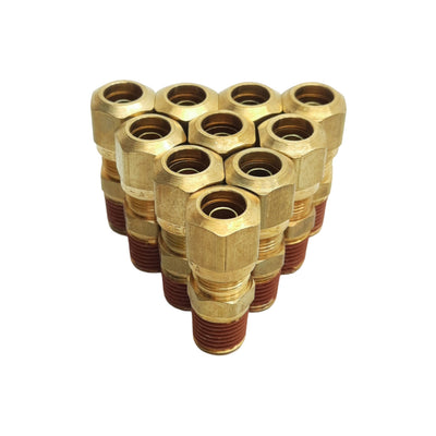 New Lot of 10 Midland 38077 Air Brake Adapter, ø3/8" Tube OD, 1/4" Male NPTF, 150psi