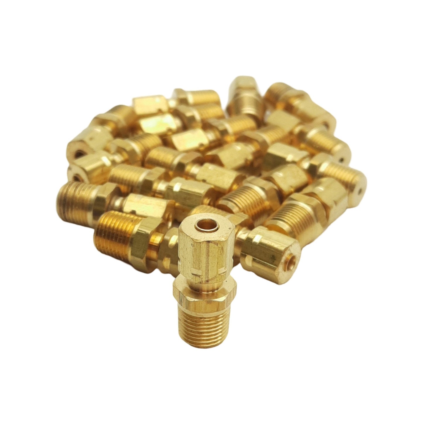 New Lot of 18 Midland 26176 Brass Adapter Fitting, ø1/8in Tube OD, 1/8in Male NPTF