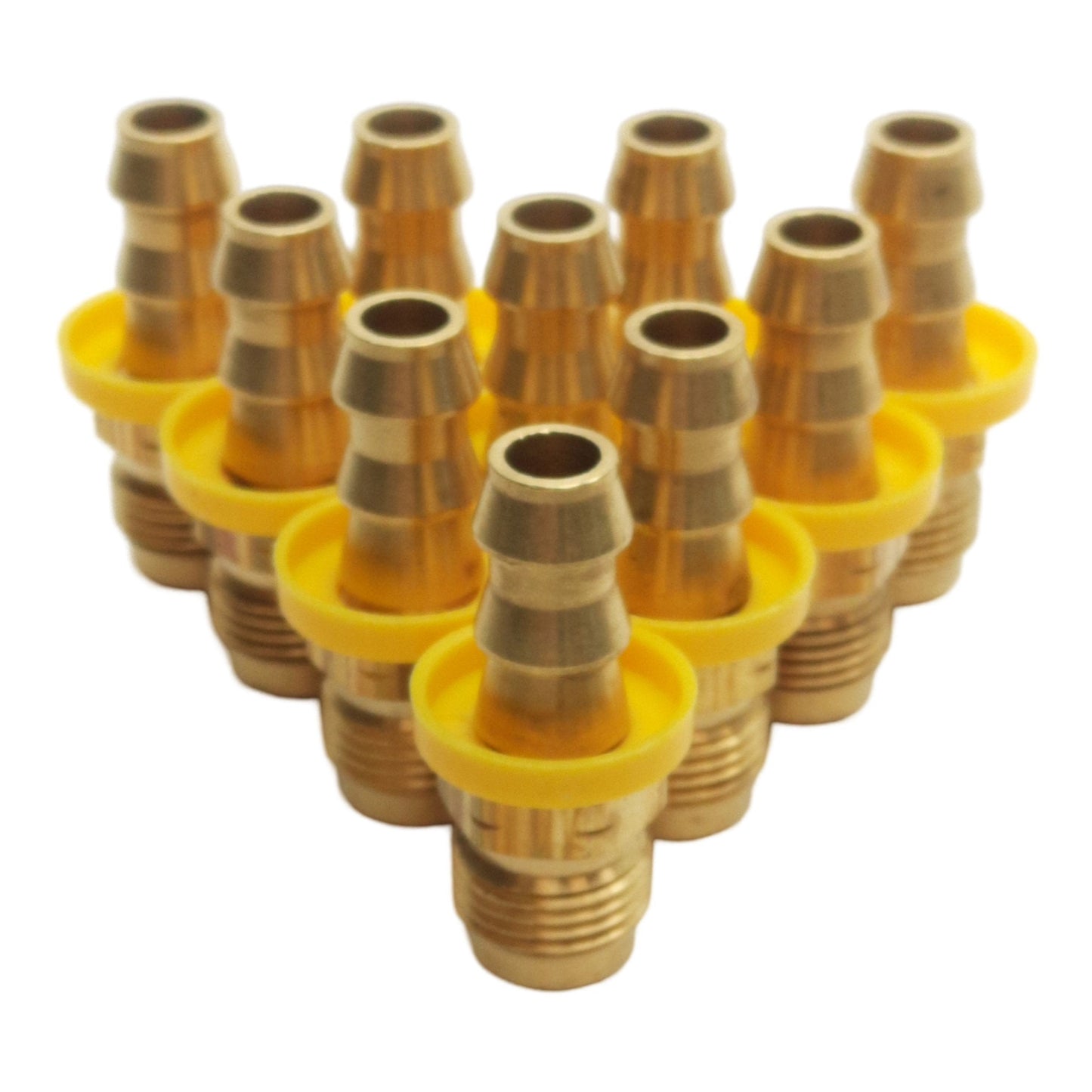 New Lot of 10 Midland 30243 Flare Adapter, 3/8in P2C Hose Barb, 3/8in Male SAE 45°