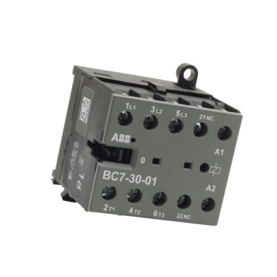 Used ABB BC7-30-01 Mini Contactor 4-Pole, 1-NC Aux, 600VAC 16A Contact, 24VDC Coil