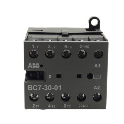 Used ABB BC7-30-01 Mini Contactor 4-Pole, 1-NC Aux, 600VAC 16A Contact, 24VDC Coil