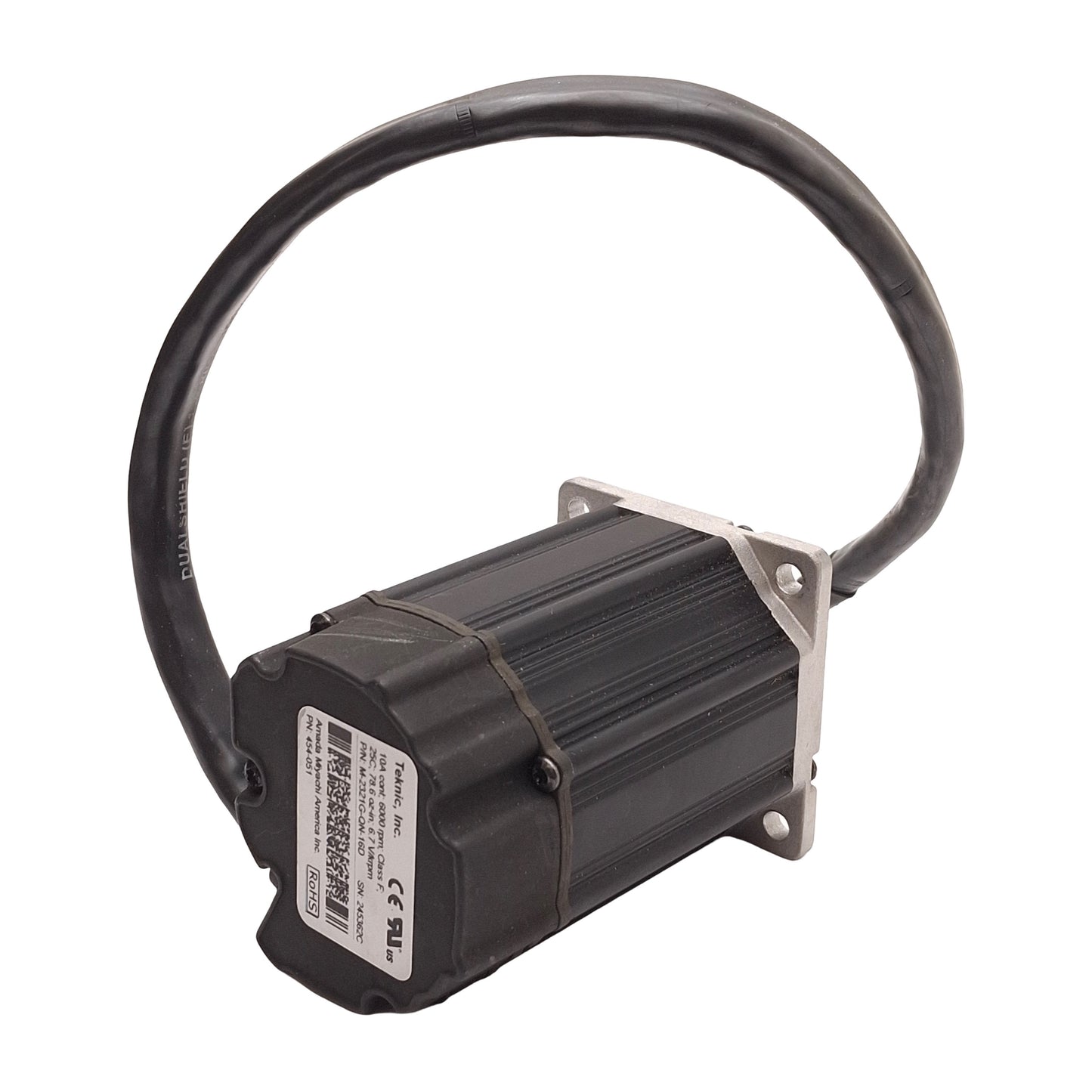 Used Teknic M-2321G-QN-16D Servo Motor, 6.7V/krpm 10A, 6000rpm, 78.6oz-in, NEMA 23