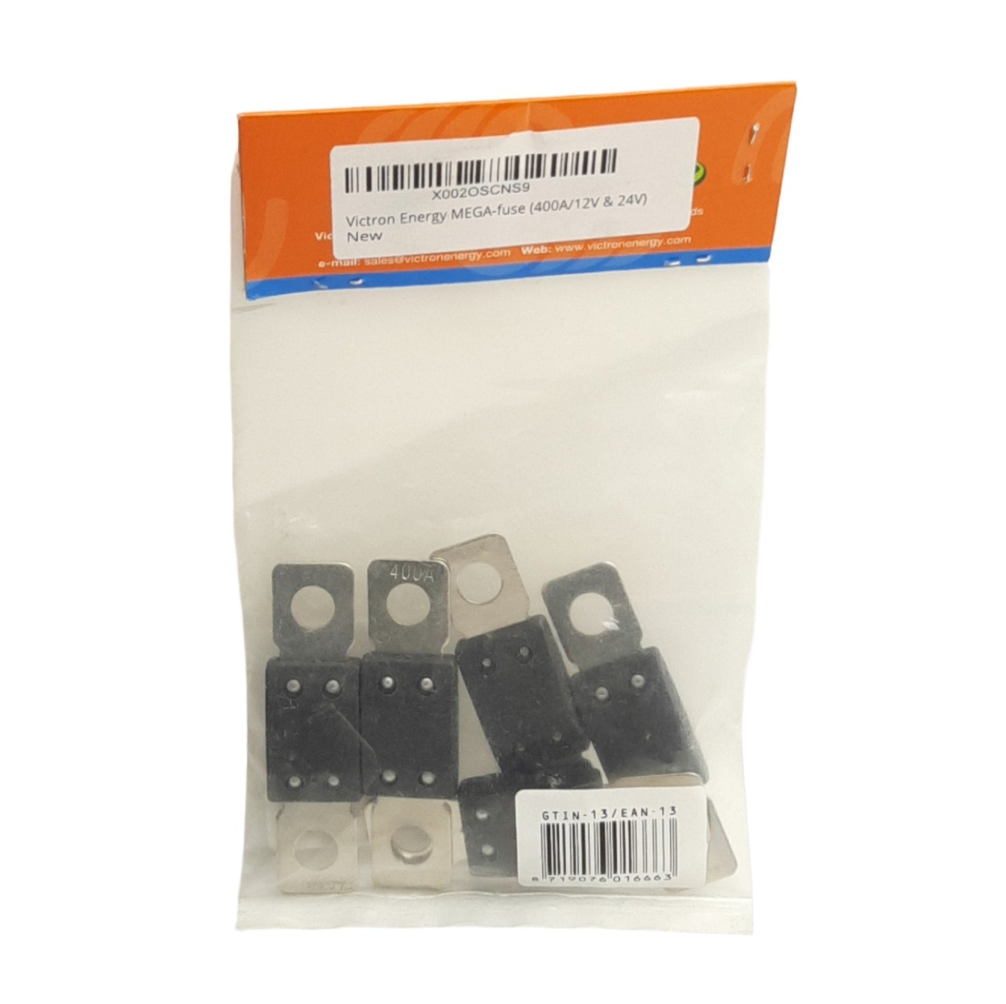 New Victron CIP136400010 Mega Fuse Bolt on Fuses, Pack Of 5, 400A 32V, ø8.7mm Mount