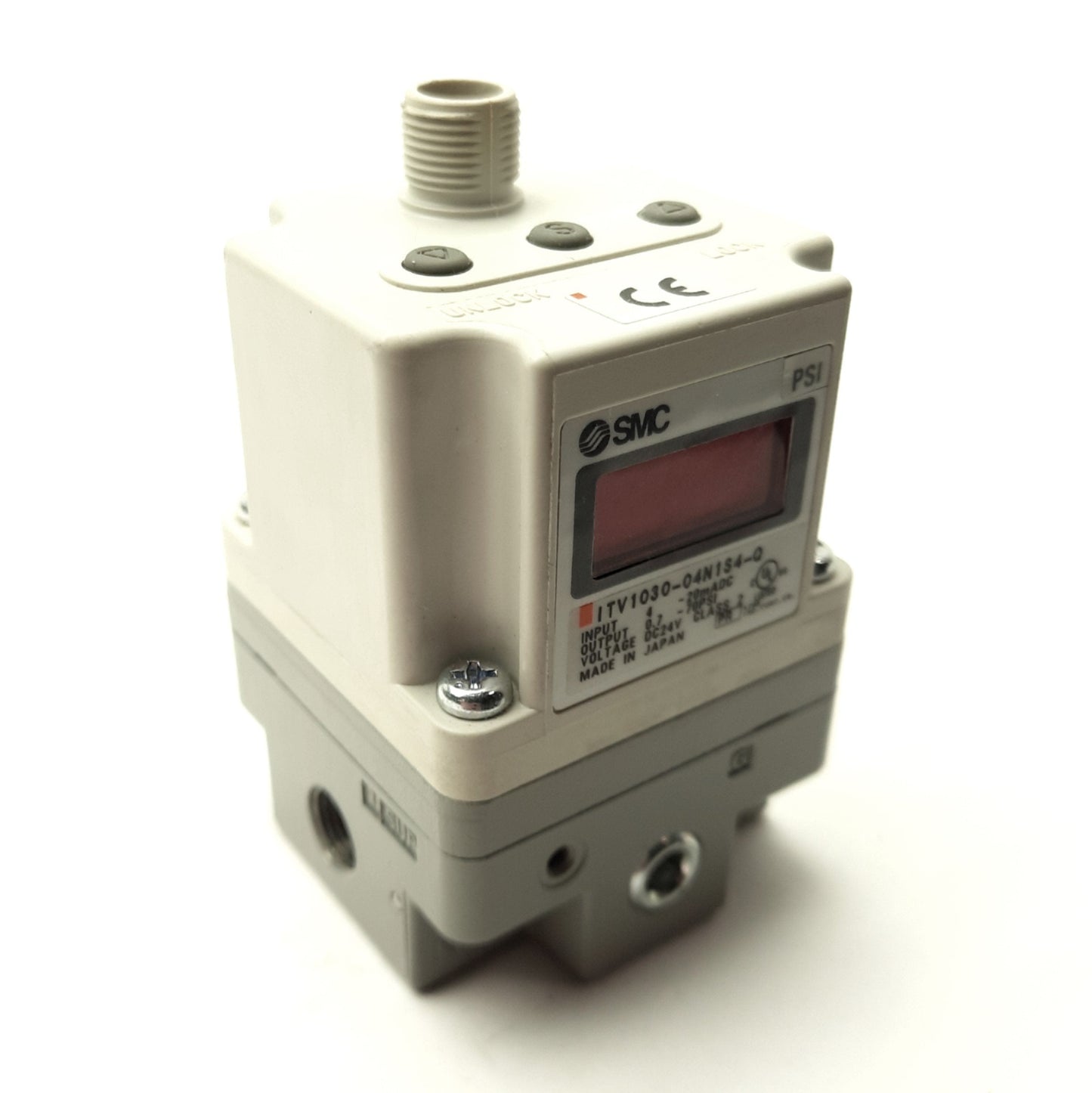 Used SMC ITV1030-04N1S4-Q Electro-Pneumatic Regulator 4-20mA 0.7-70PSI 1/8"NPT 24VDC