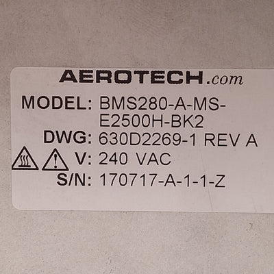 Used Aerotech BMS280-A-MS-E2500H-BK2 Servo Motor, 240VAC, 381W, ø1/2in Shaft, NEMA34