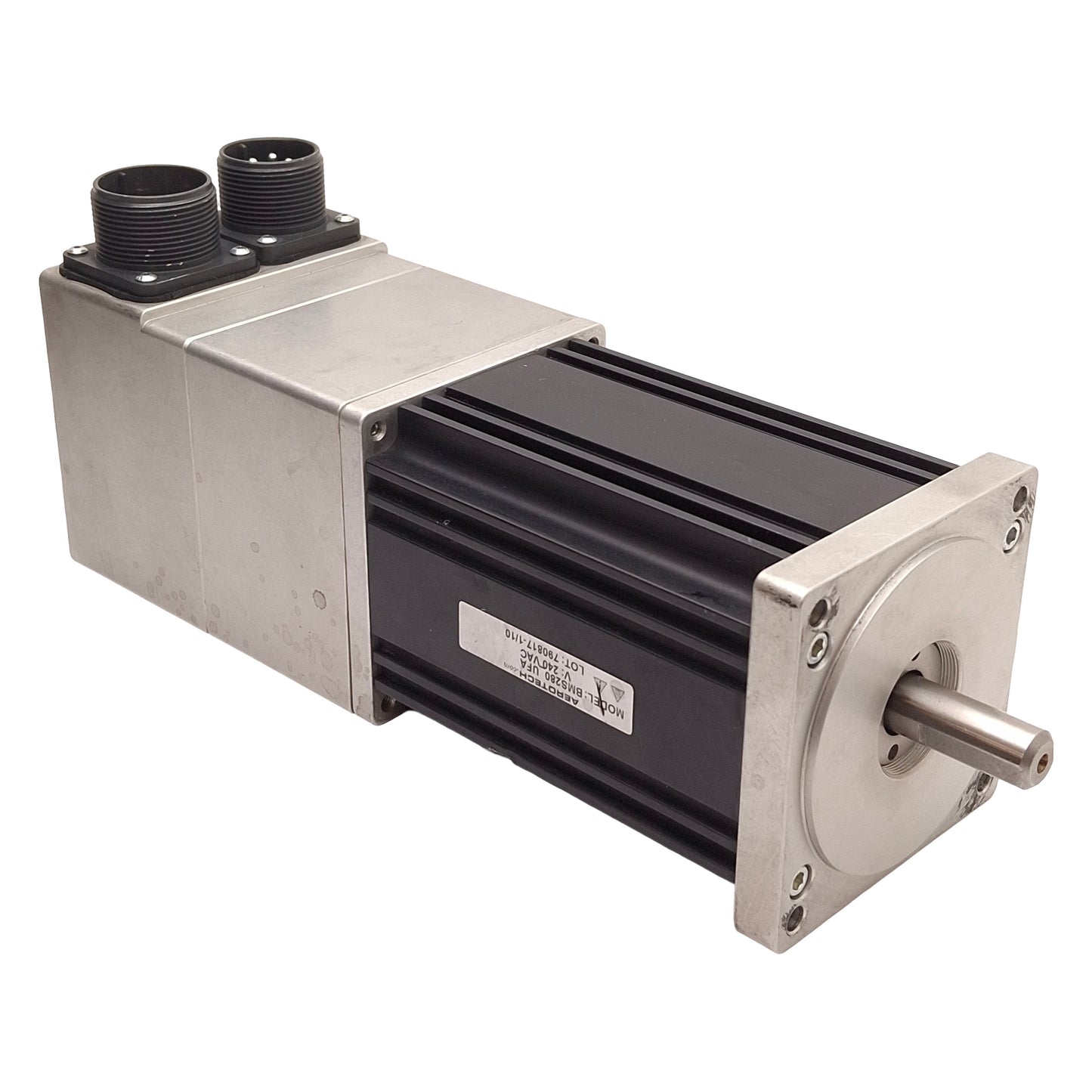 Used Aerotech BMS280-A-MS-E2500H-BK2 Servo Motor, 240VAC, 381W, ø1/2in Shaft, NEMA34