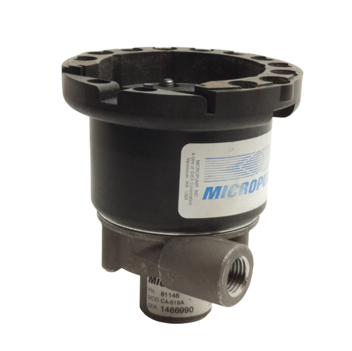 Used Idex CA-519A MicroPump Centrifugal Magnetic Drive Pump Head, 24L/min, 5.95m Head