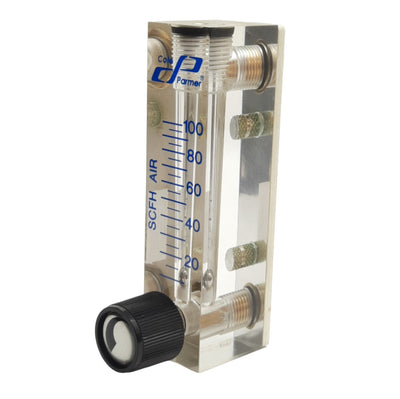 Used Cole Parmer FR2A07BVBN-CP Flow Meter, 100SCFH Air, 1/8in NPT, 100psig Max