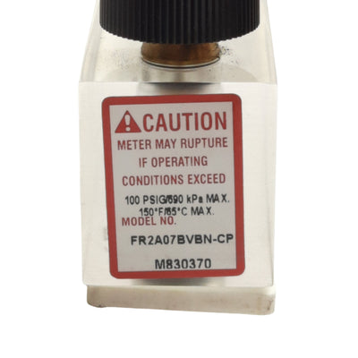 Used Cole Parmer FR2A07BVBN-CP Flow Meter, 100SCFH Air, 1/8in NPT, 100psig Max