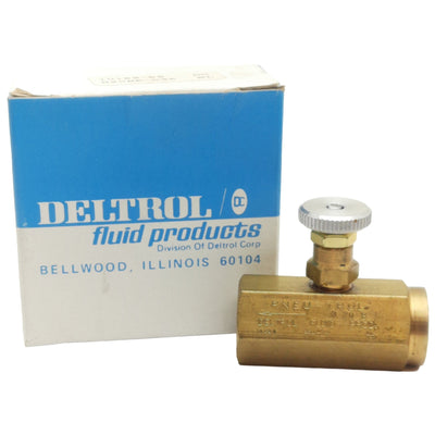 New Deltrol N20BK Brass Needle Valve 2000psi, 1/4in x 1/4in Female NPTF, 7gpm
