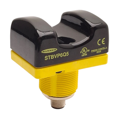 Used Banner STBVP6Q5 Safety Touch Button, 10-30VDC, PNP Output, 4-Pin M12, No Guard