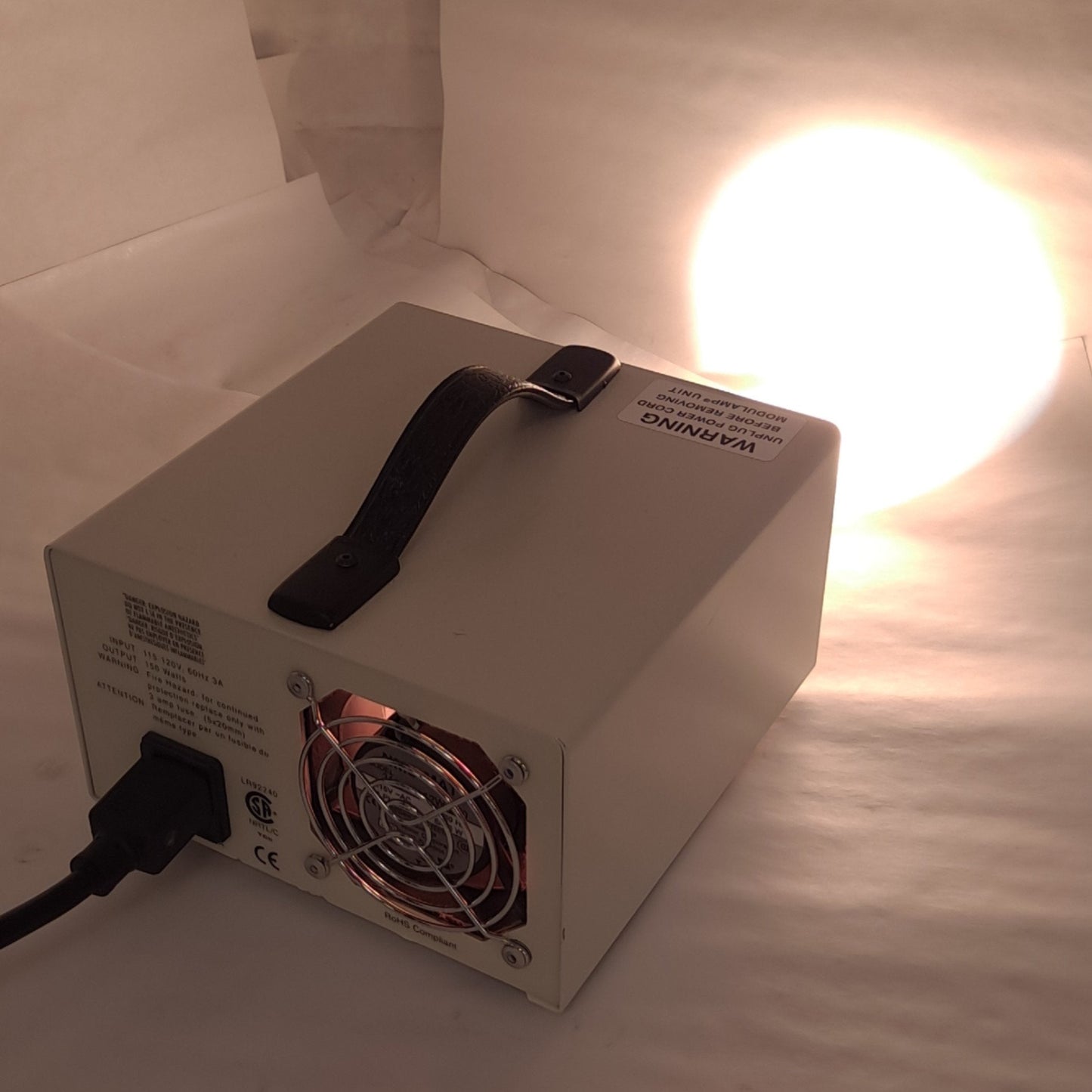 Used Micro Tech A10500.L9 EKE Microscope Illuminator, 115-120VAC 3A In, 150W 40000fc