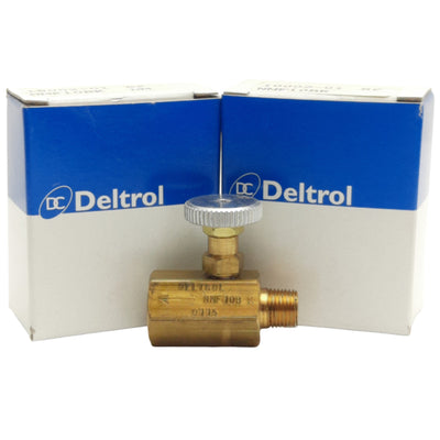 New Lot of 2 Deltrol NMF10BK Needle Valve 2000psi, 1/8in Male & Female NPTF, 3.2gpm