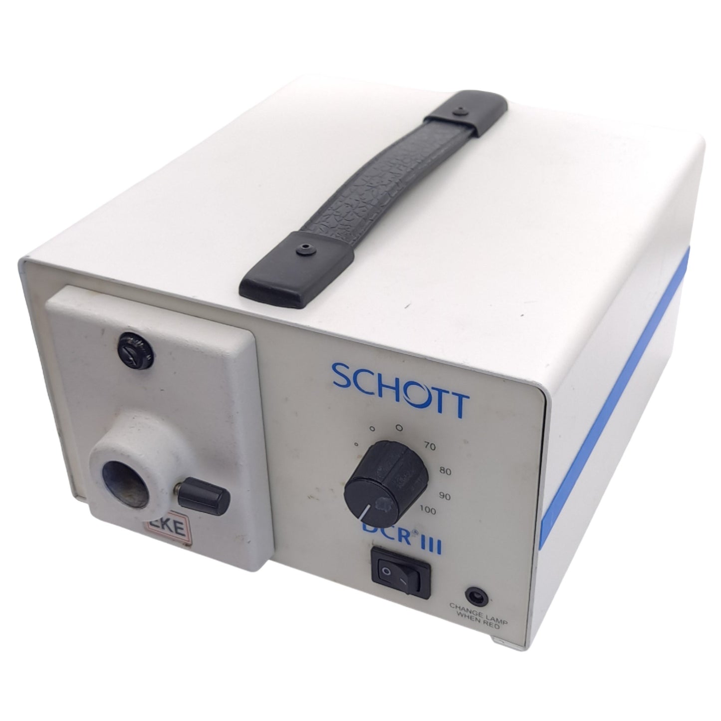 Used Schott 20800 DCR III EKE Fiber Optic Light Source, ø18mm, 150W, 90-250VAC 2.5A