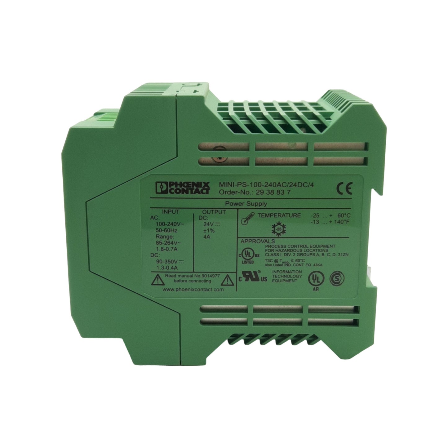 New Phoenix Contact MINI-PS-100-240AC/24DC/4 Power Supply Unit, 96W, DIN Mount