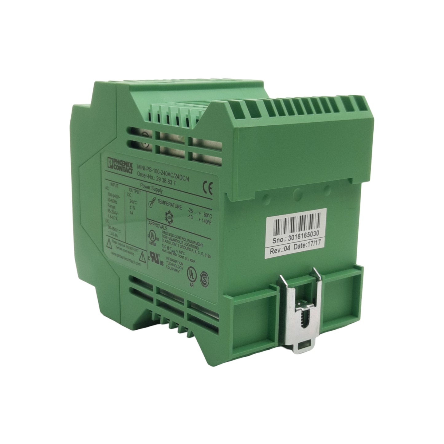 New Phoenix Contact MINI-PS-100-240AC/24DC/4 Power Supply Unit, 96W, DIN Mount