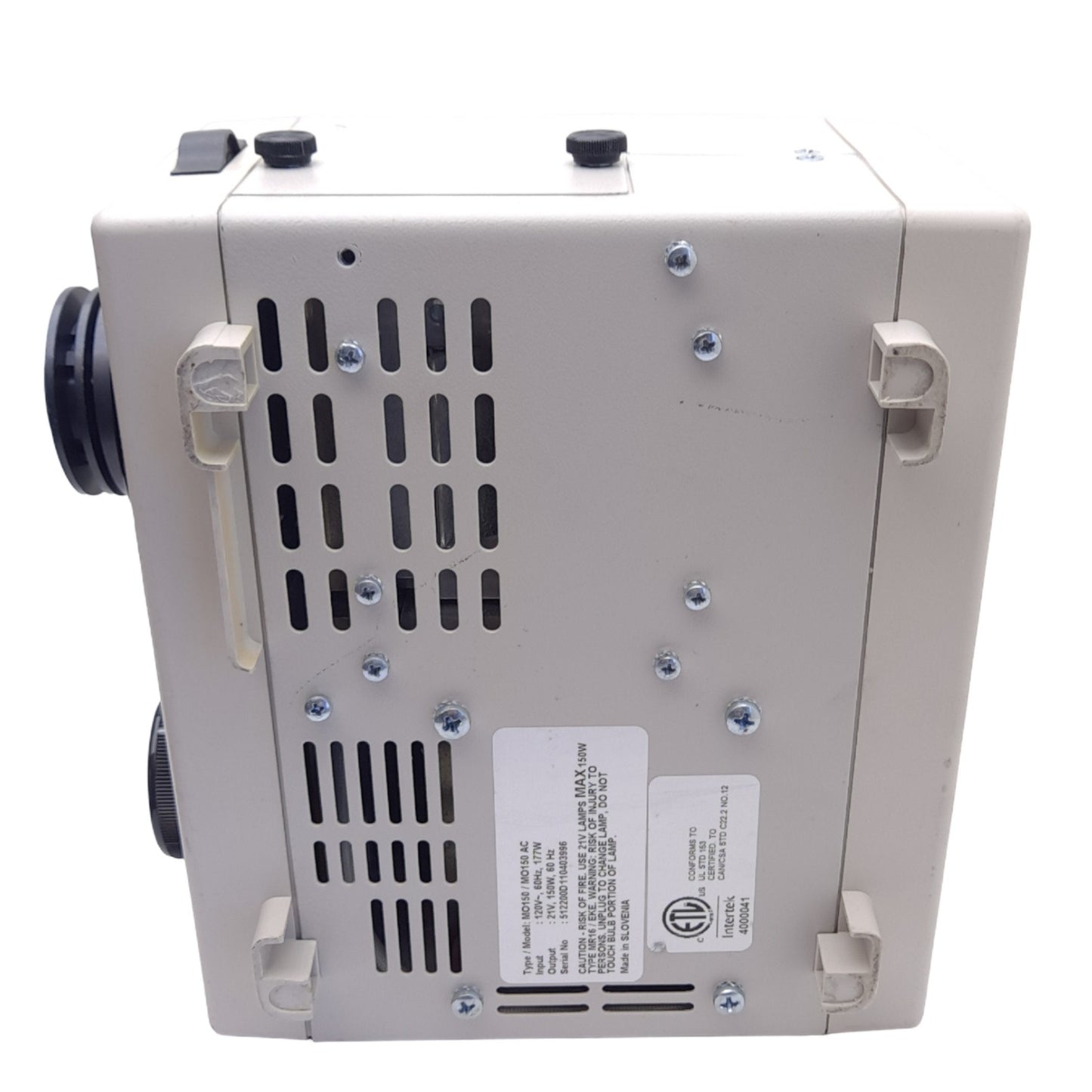Used FTI MO150 EKE Fiber Optic Light Source, 150W, ø16mm, 1in Adapter, 120VAC 2.5A