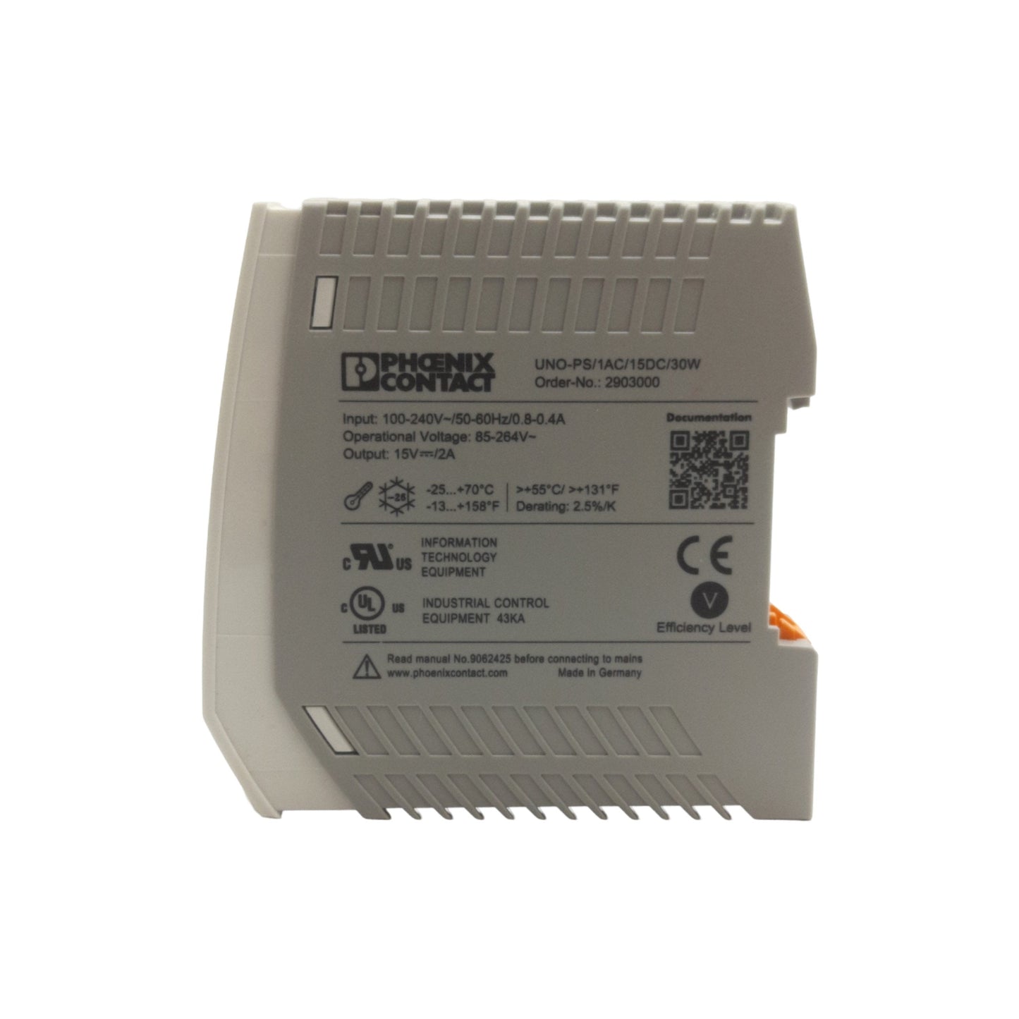 New Phoenix Contact UNO-PS/1AC/15DC/30W Power Supply, 100-240VAC In, 15VDC 2A Out