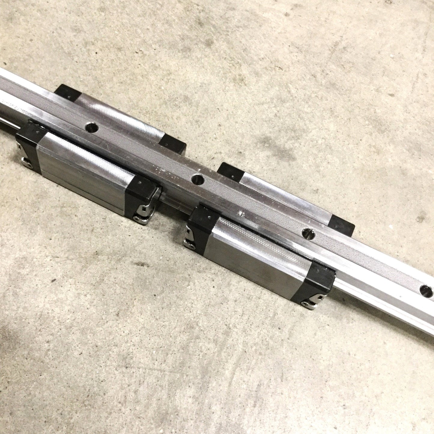 Used Bosch Rexroth R162281420 Ball Bearing Blocks (x2) on 1930mm Linear Guide Rail