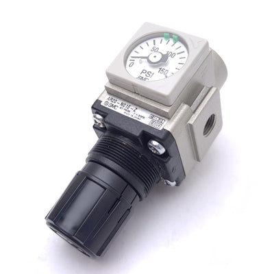 New SMC AR20-N01E-Z Pneumatic Regulator, 1/8 NPT, 7 to 125 PSI Set, 150 PSI Max