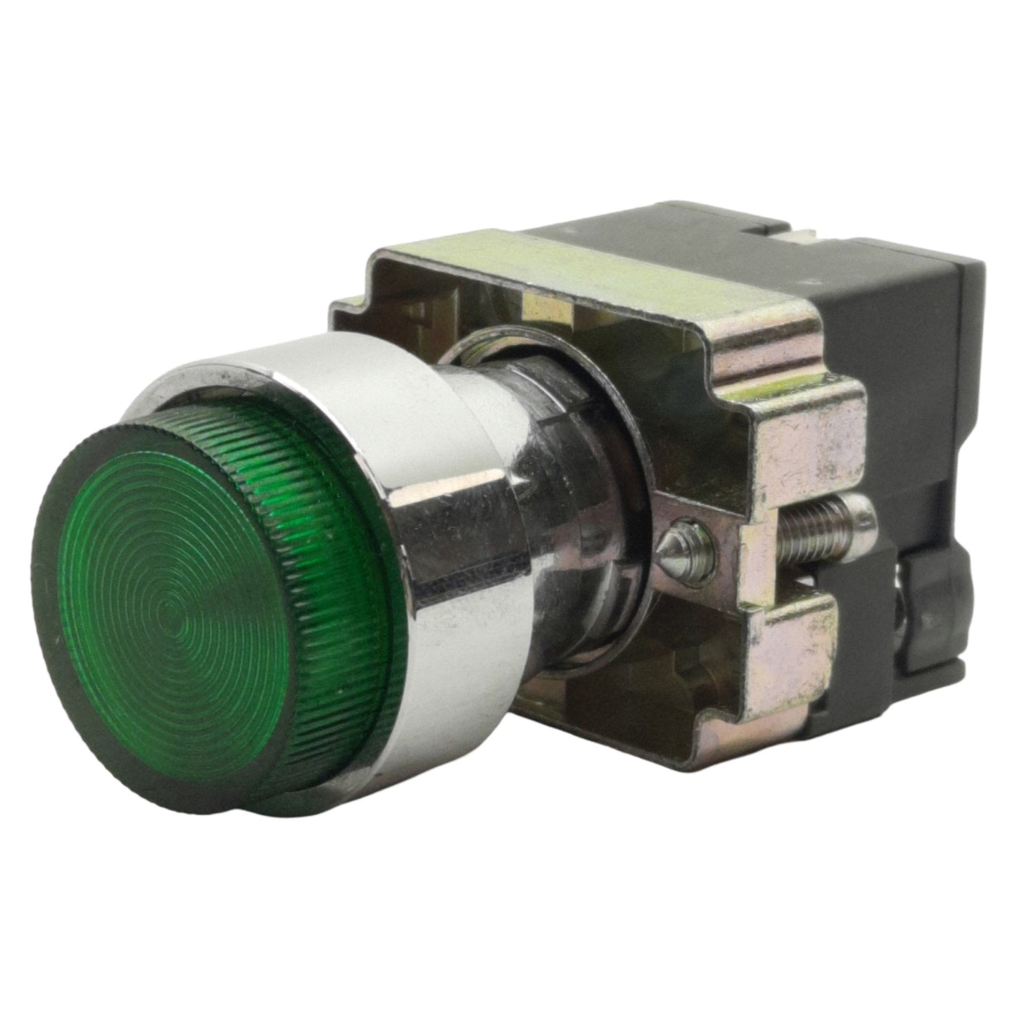 New Altech 2ALP3LB-110 Pushbutton, 22mm, Green, Illuminated LED, 110V, Panel Flush