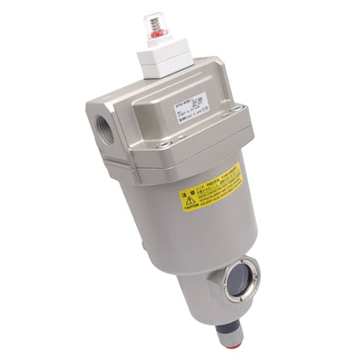 New SMC AFF8C-N04BC-T Pneumatic Filter w/ Auto Drain, 3μm 1500L/min, 1/2 NPT, 1.0MPa