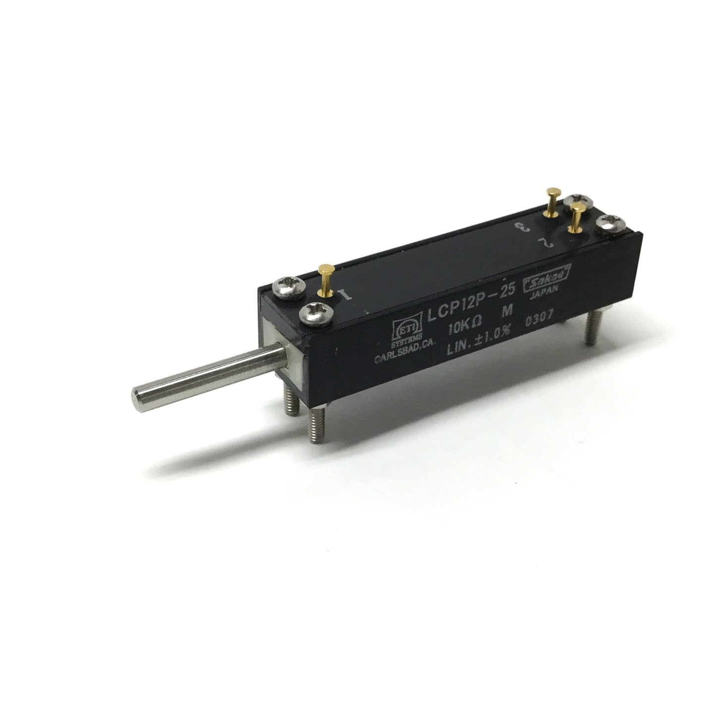 Used ETI Systems LCP12P-25 Linear Displacement Potentiometer 10K Ohm, 25mm Stroke