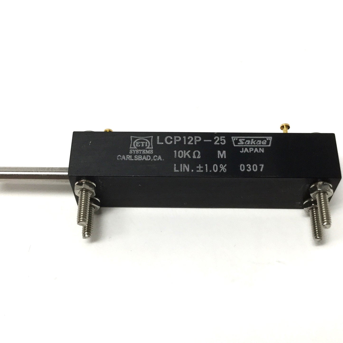 Used ETI Systems LCP12P-25 Linear Displacement Potentiometer 10K Ohm, 25mm Stroke