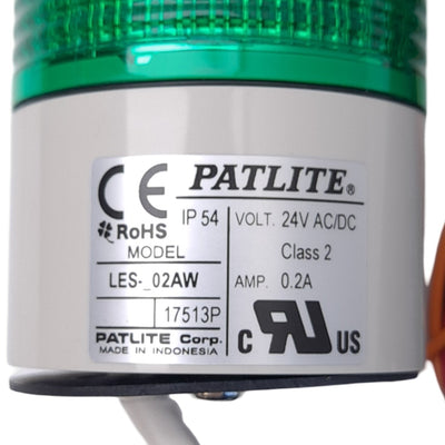 New Patlite LES-302AW-RYG LED Light Signal Tower, ø50mm, Red Yellow Green, 24V AC/DC