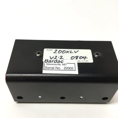 Used Bardac 200XLV 4-Quadrant Brushed DC Motor Speed Control Drive 12-48VDC 0-2A