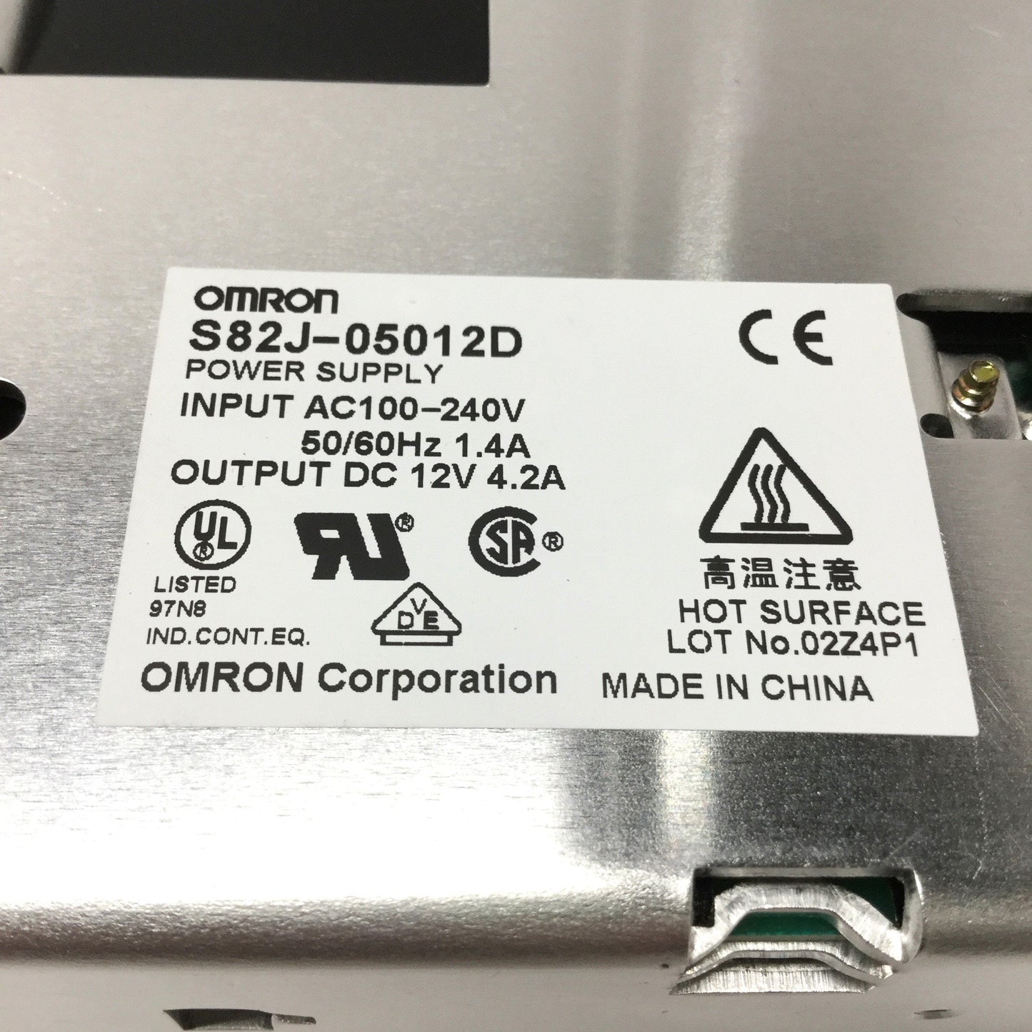 New – Open box Omron S82J-05012D Switching Power Supply, 100-240VAC 1.2A In, 12VDC 4.2A Output