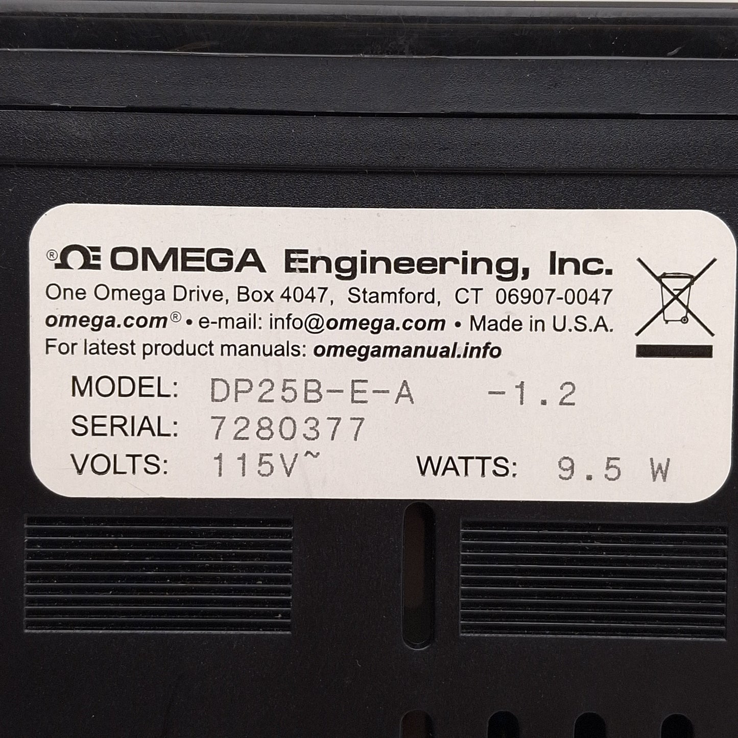 Used Omega DP25B-E-A Process Panel Meter w/ Analog Output, 115VAC 9.5W, 1/8 DIN