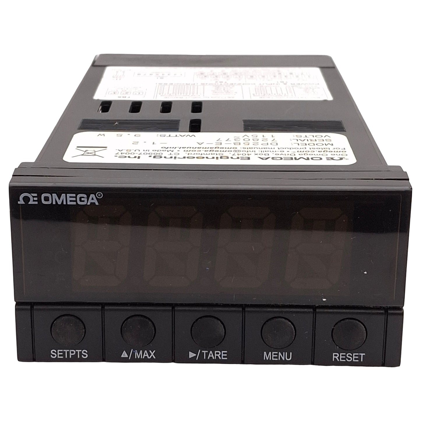 Used Omega DP25B-E-A Process Panel Meter w/ Analog Output, 115VAC 9.5W, 1/8 DIN