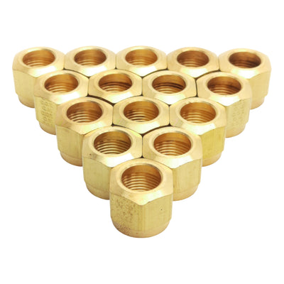 New Lot of 15 Midland 38012 Brass Air Brake Nut, ø1/2in Tube OD, 150psi