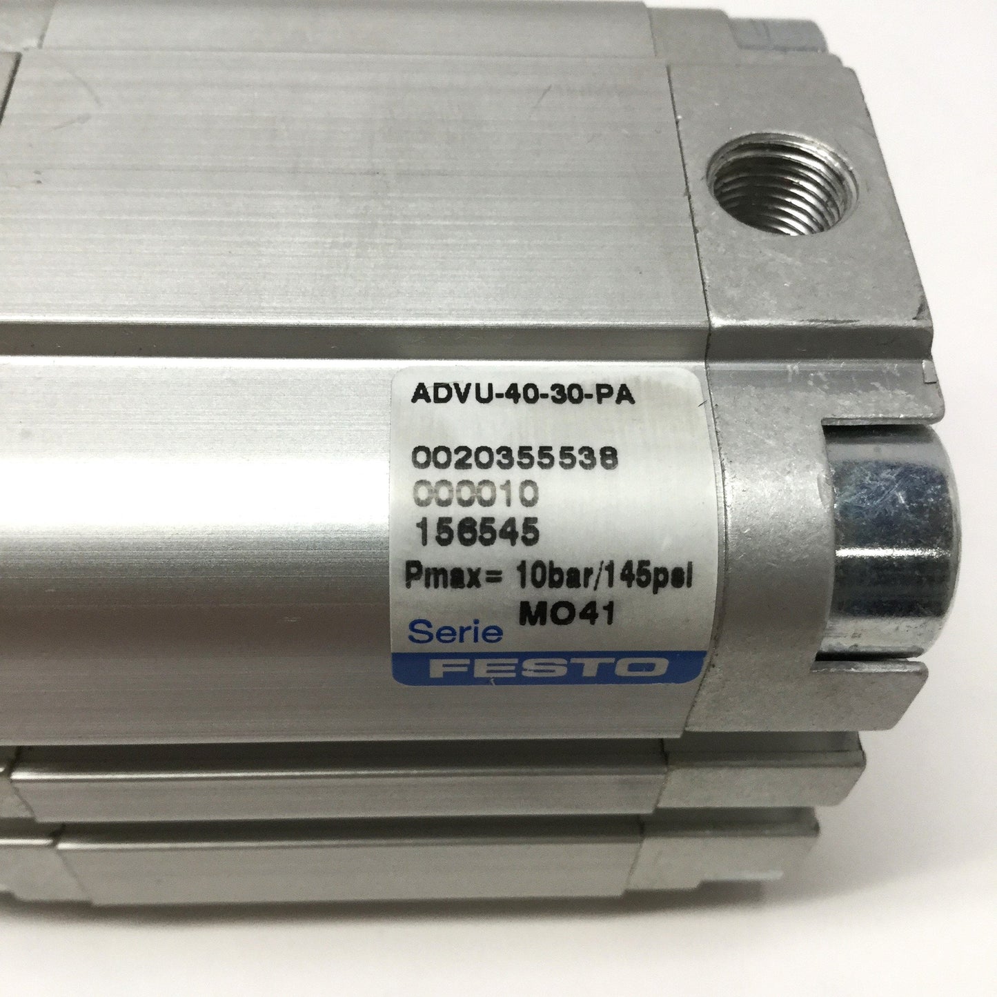 Used Festo ADVU-40-30-PA Compact Pneumatic Air Cylinder 40mm Bore, 30mm Stroke