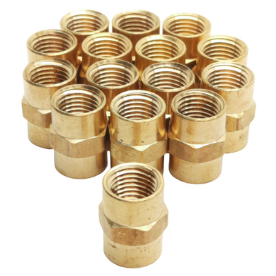 New Lot of 15 Midland 28059L Brass Coupling, 1/4in x 1/4in Female NPTF, 1200psi