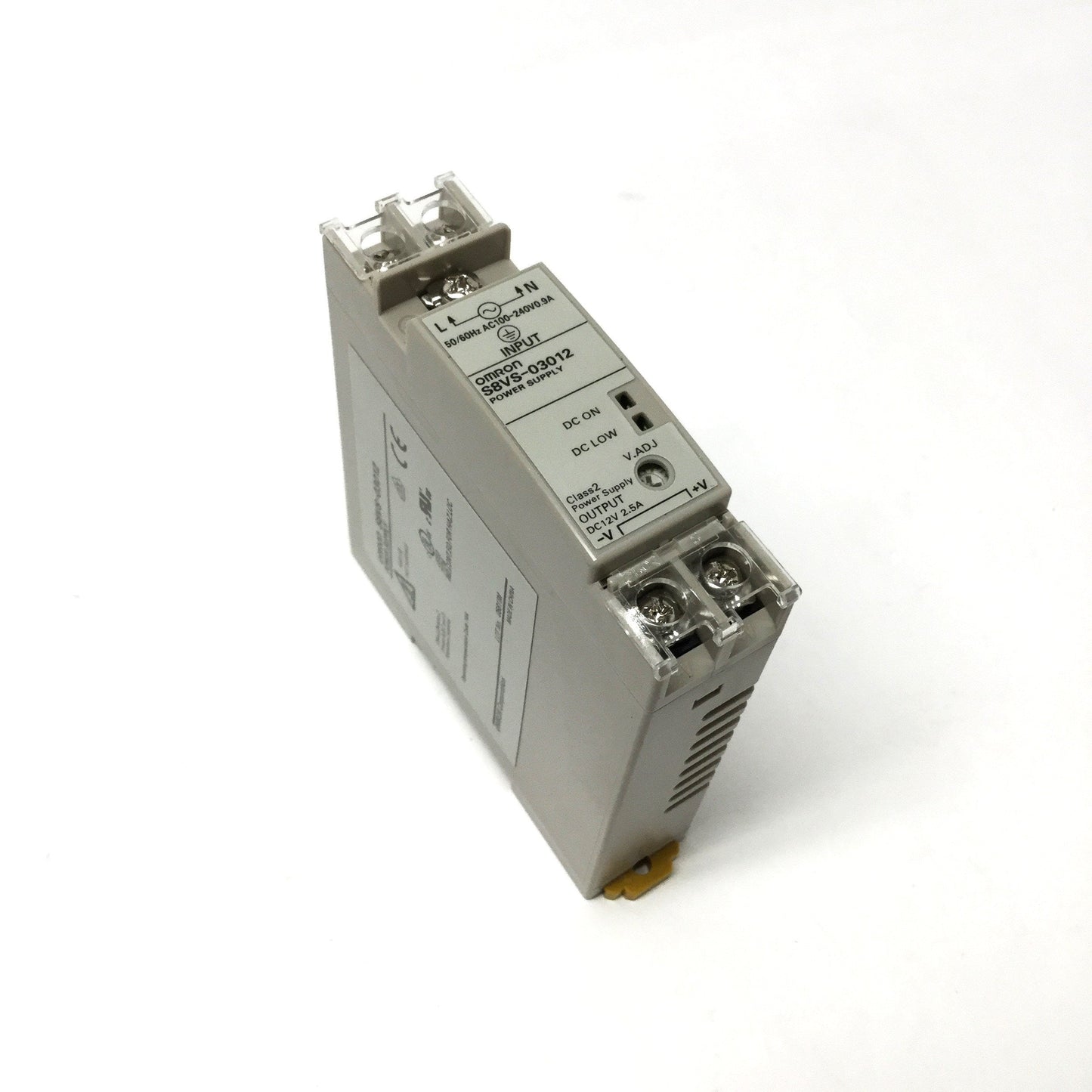 Used Omron S8VS-03012 DIN Rail Power Supply 100-240VAC IN, 24VDC 2.5A OUT, 30W